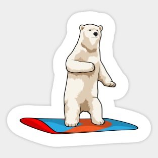 Polar bear as Snowboarder with Snowboard Sticker